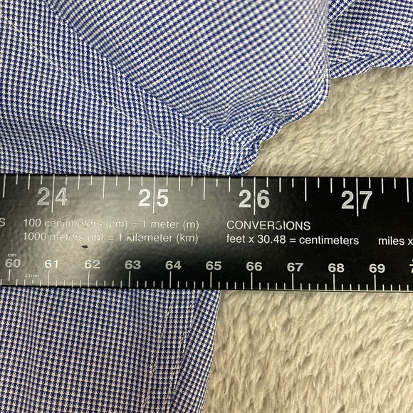 Tommy Hilfiger American Classics Blue Gingham Button Down Dress Shirt Mens 16 - Picture 5 of 11